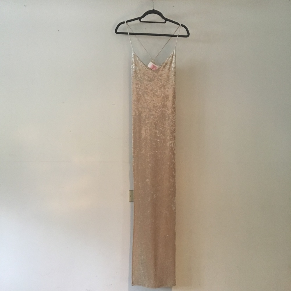 Textured Velvet Slit Maxi Dress